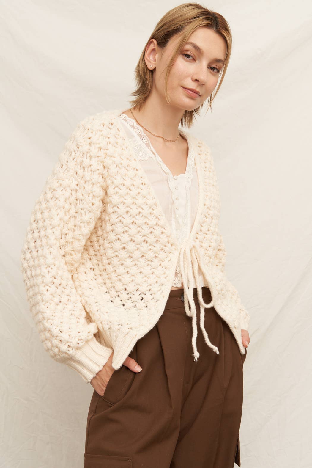 Front Tie Cardigan