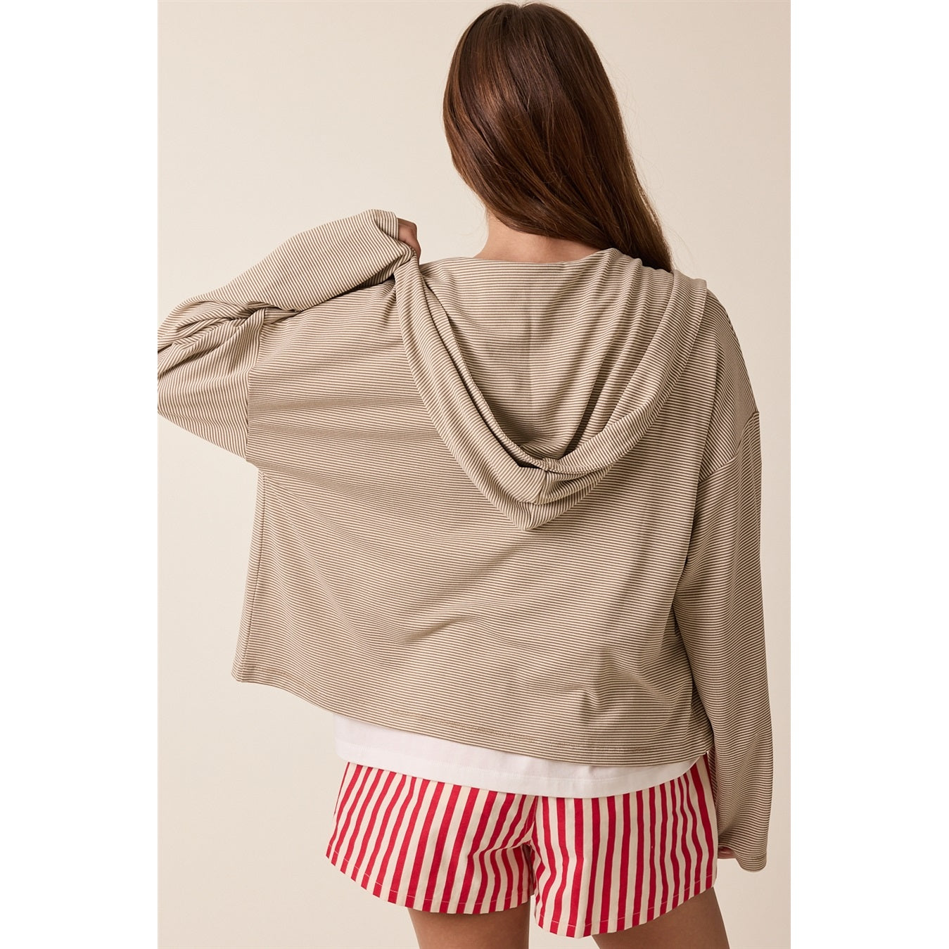 Striped Zip Up Hoodie