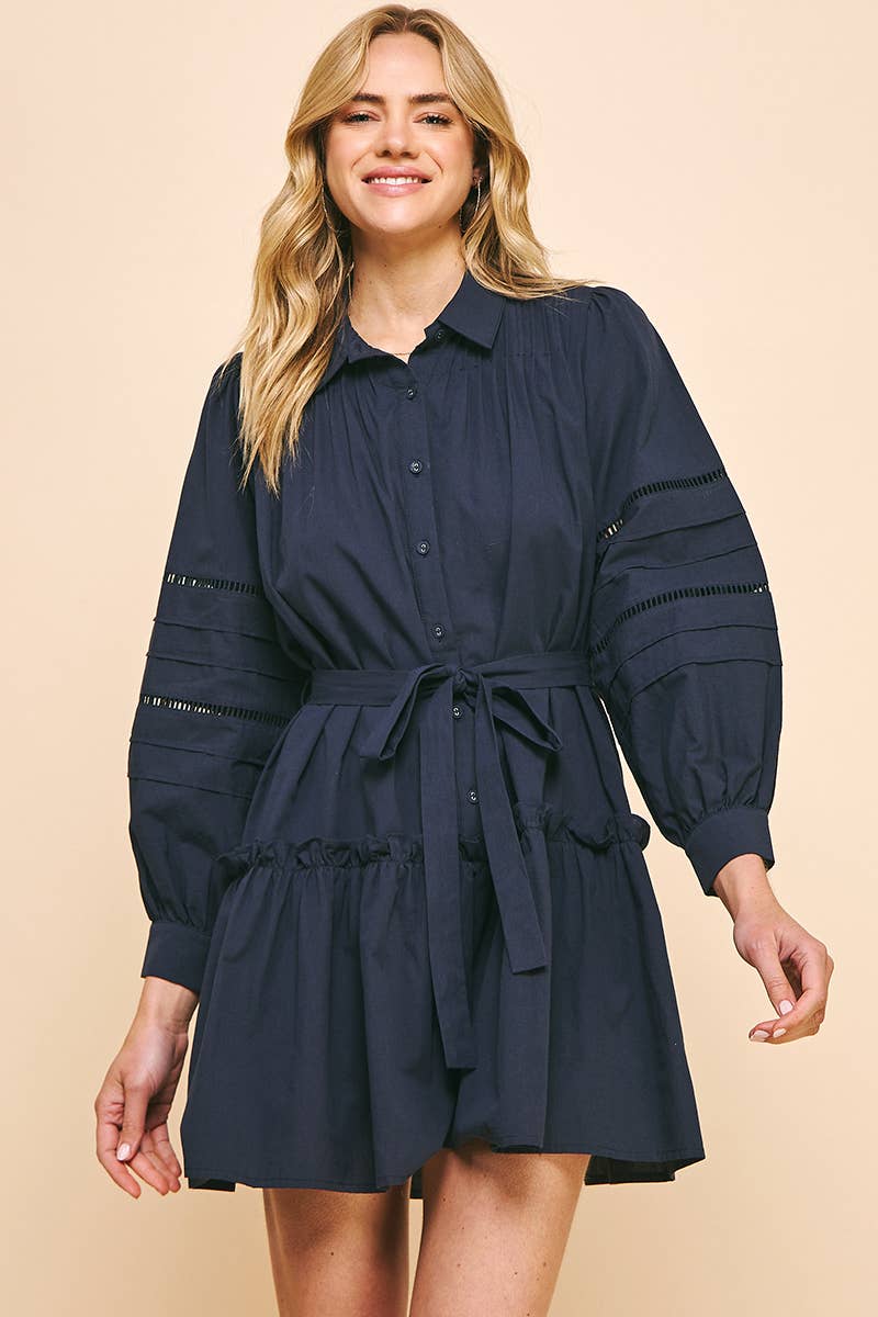 Button Down Belted Mini