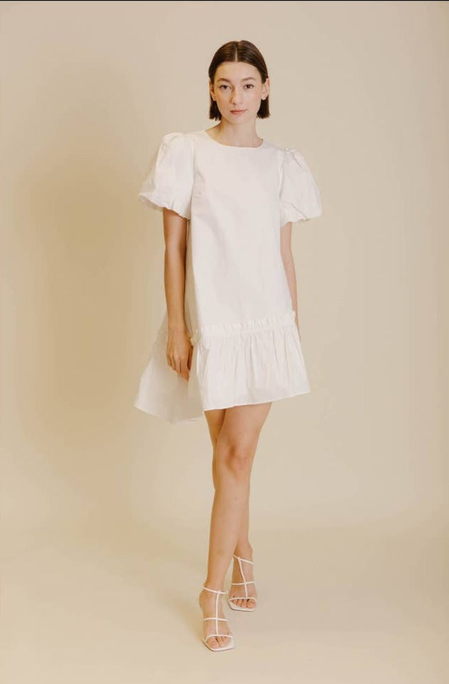 asymmetrical poplin dress Organic Poplin Asymmetrical Dress CUSTARD / L