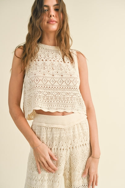 Crochet Back Button Tank