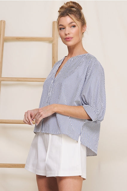 Pinstripe Dolman Top