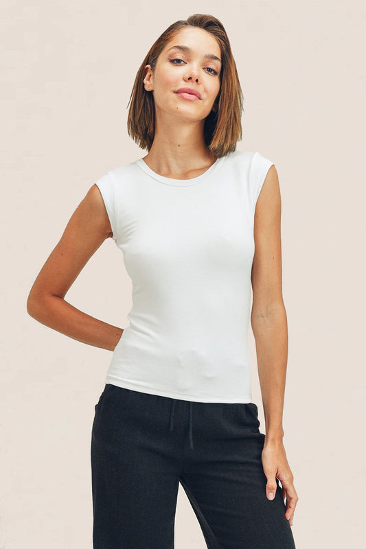 Cap Sleeve Fitted Tee