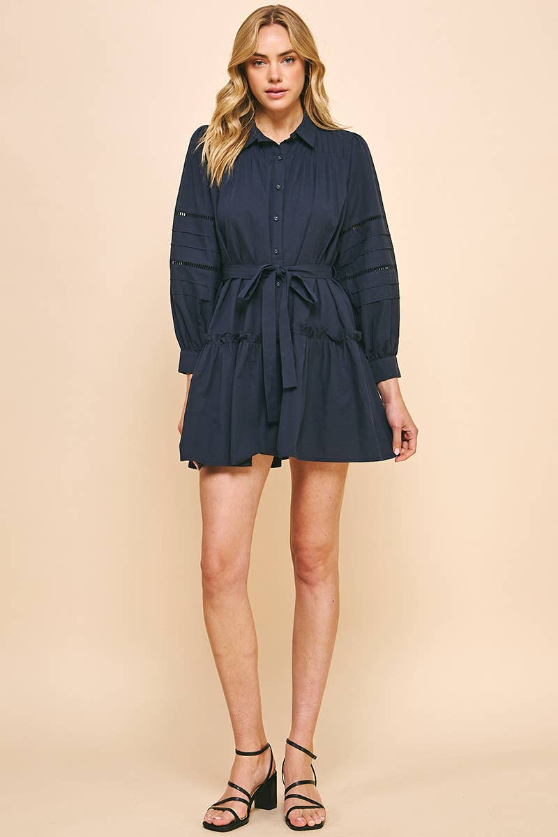 Button Down Belted Mini