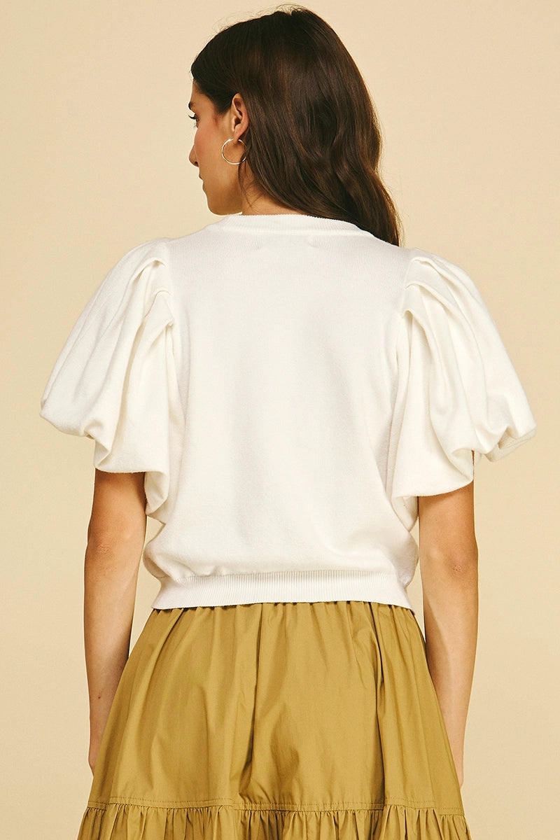 Puff Sleeve Knit Top