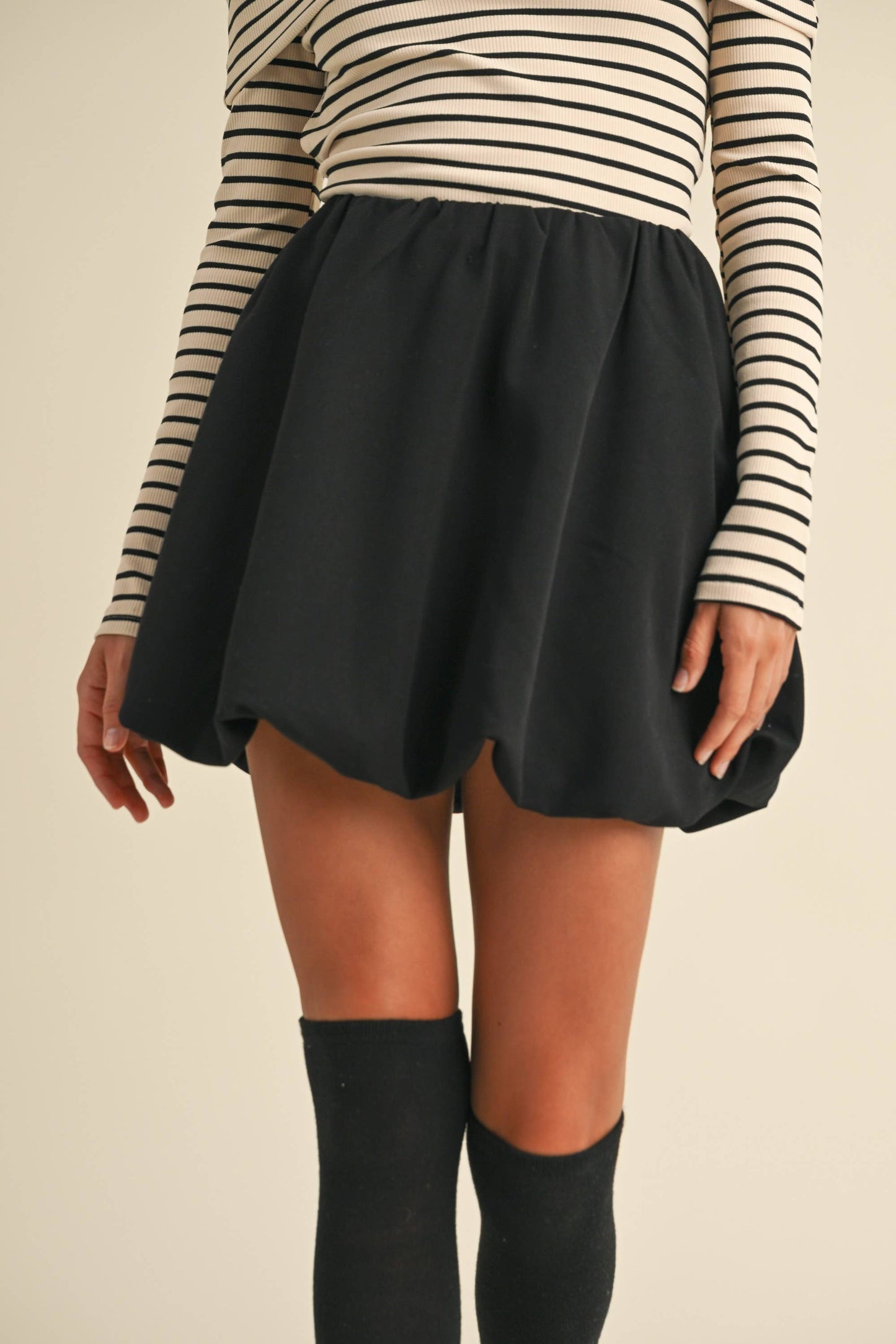 Bubble Bottom Mini Skirt