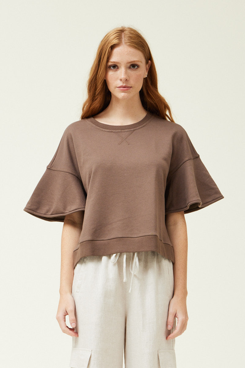Flutter Sleeve Terry Top