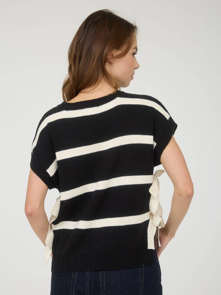 Stripe Side Tie Sweater