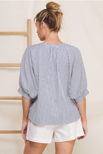 Pinstripe Dolman Top