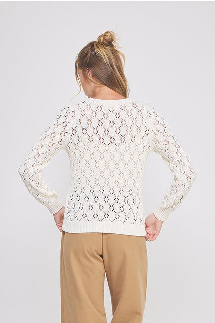 Diamond Pointelle Sweater
