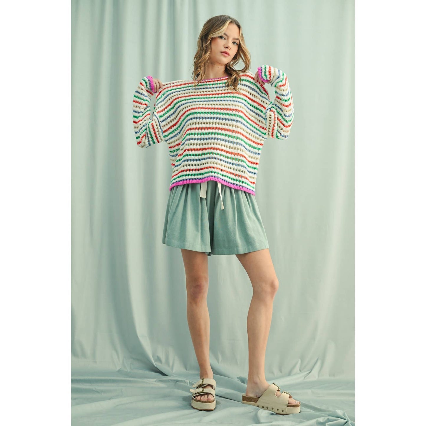 Striped Drop Shoulder Sweater
