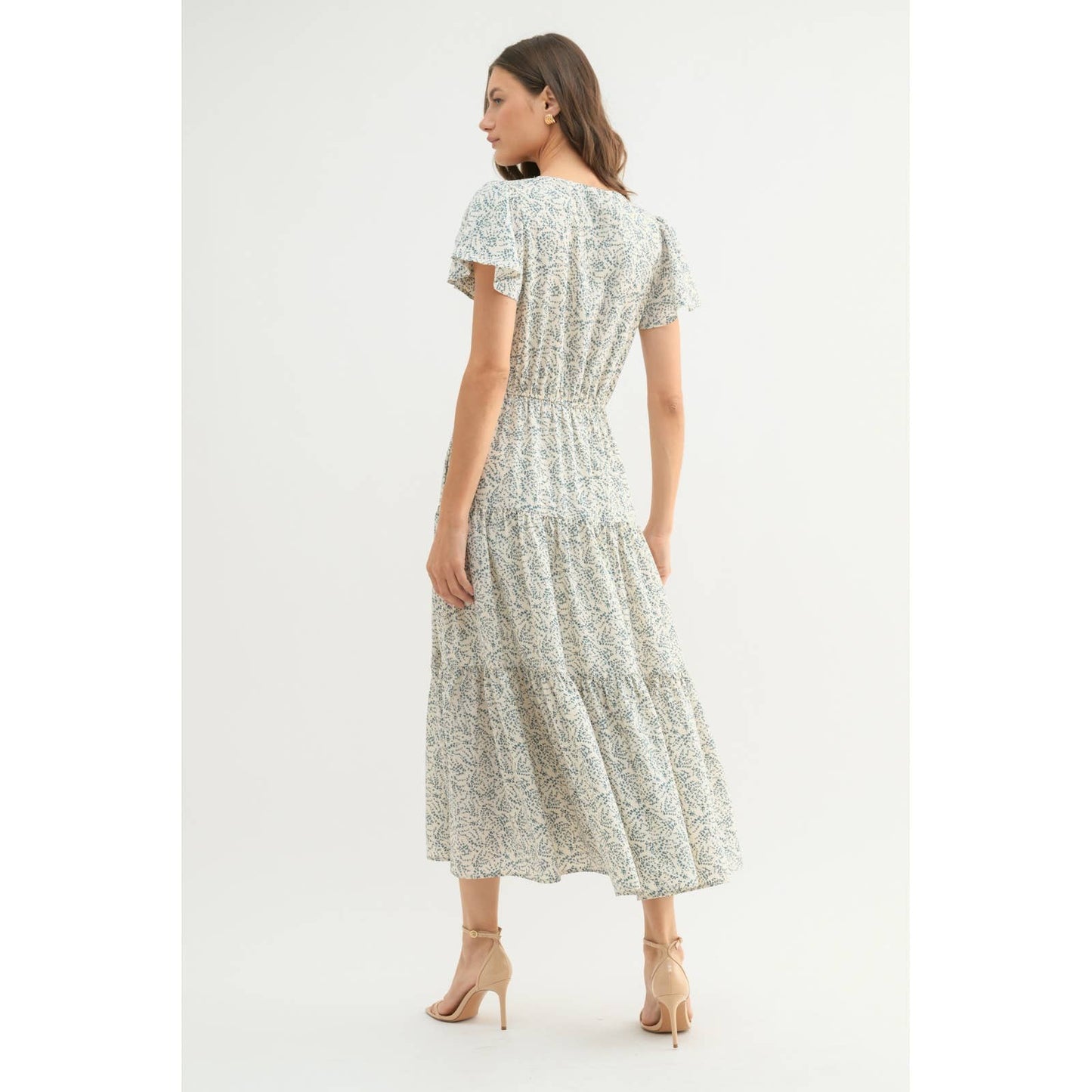 Tulip Sleeve Midi Dress