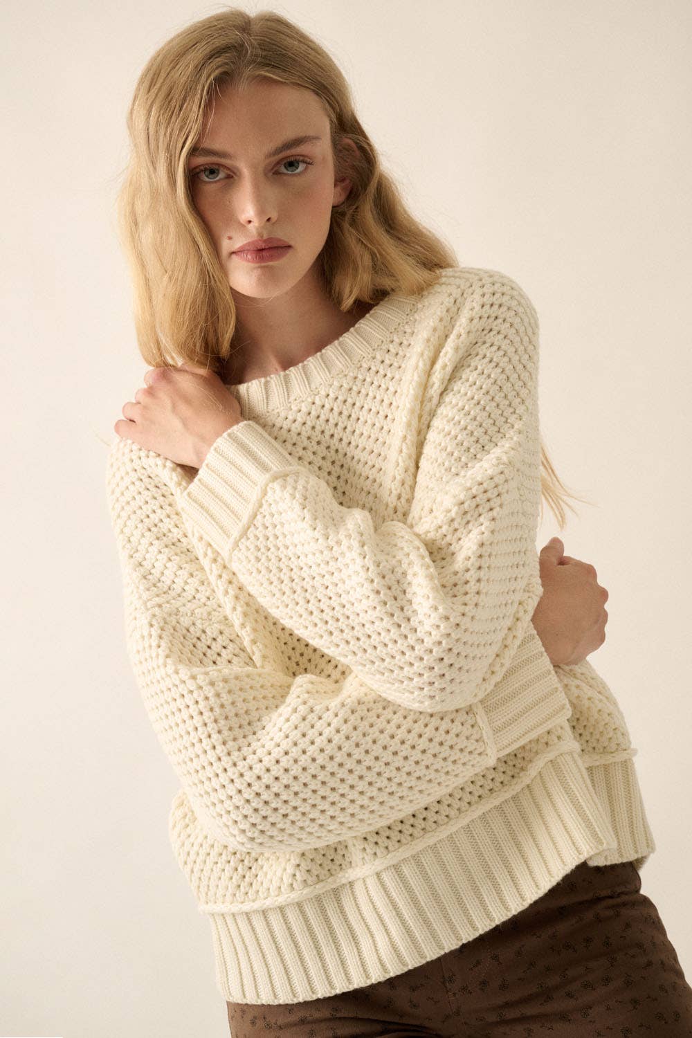 Solid Crochet Sweater
