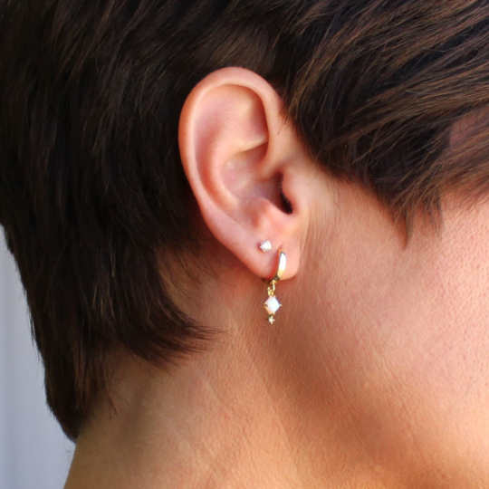 Alma Opal Huggie Hoops