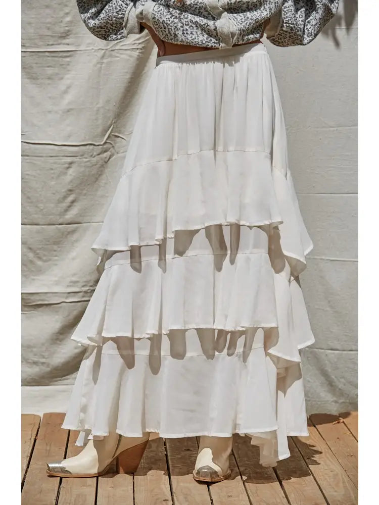 Chiffon Tiered Maxi Skirt