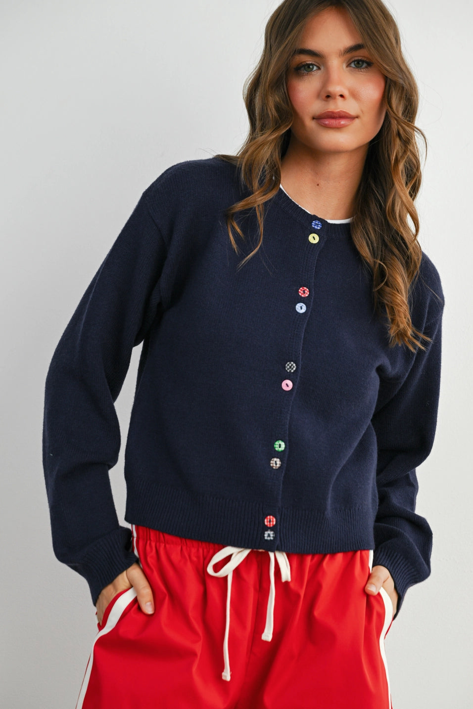 Colorful Button Cardigan