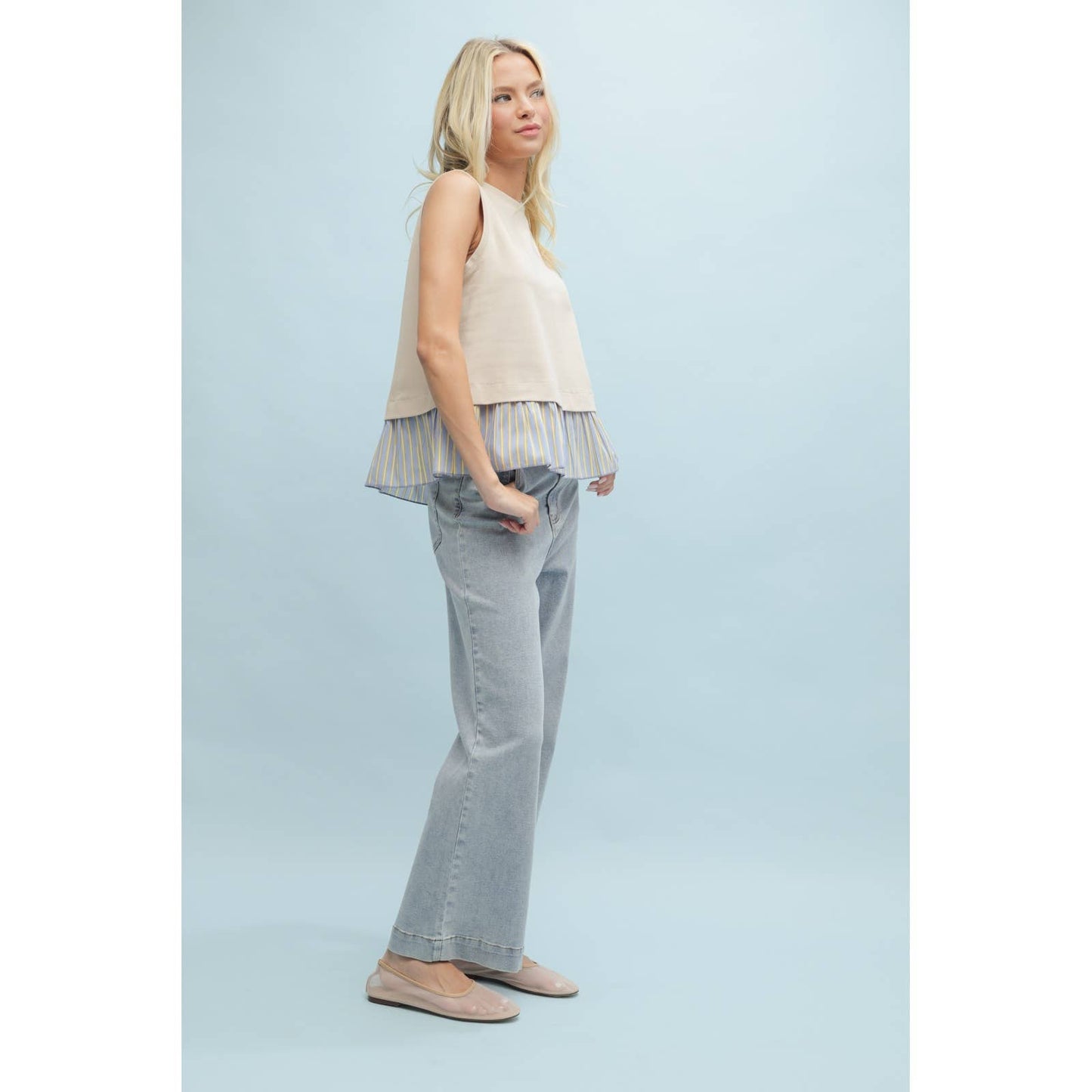 Twofer Striped Hem Tank