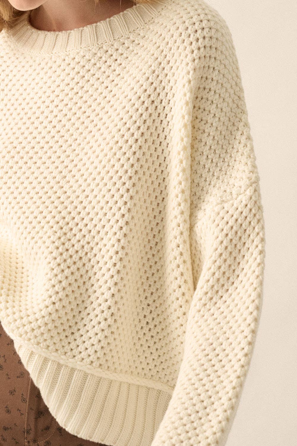 Solid Crochet Sweater