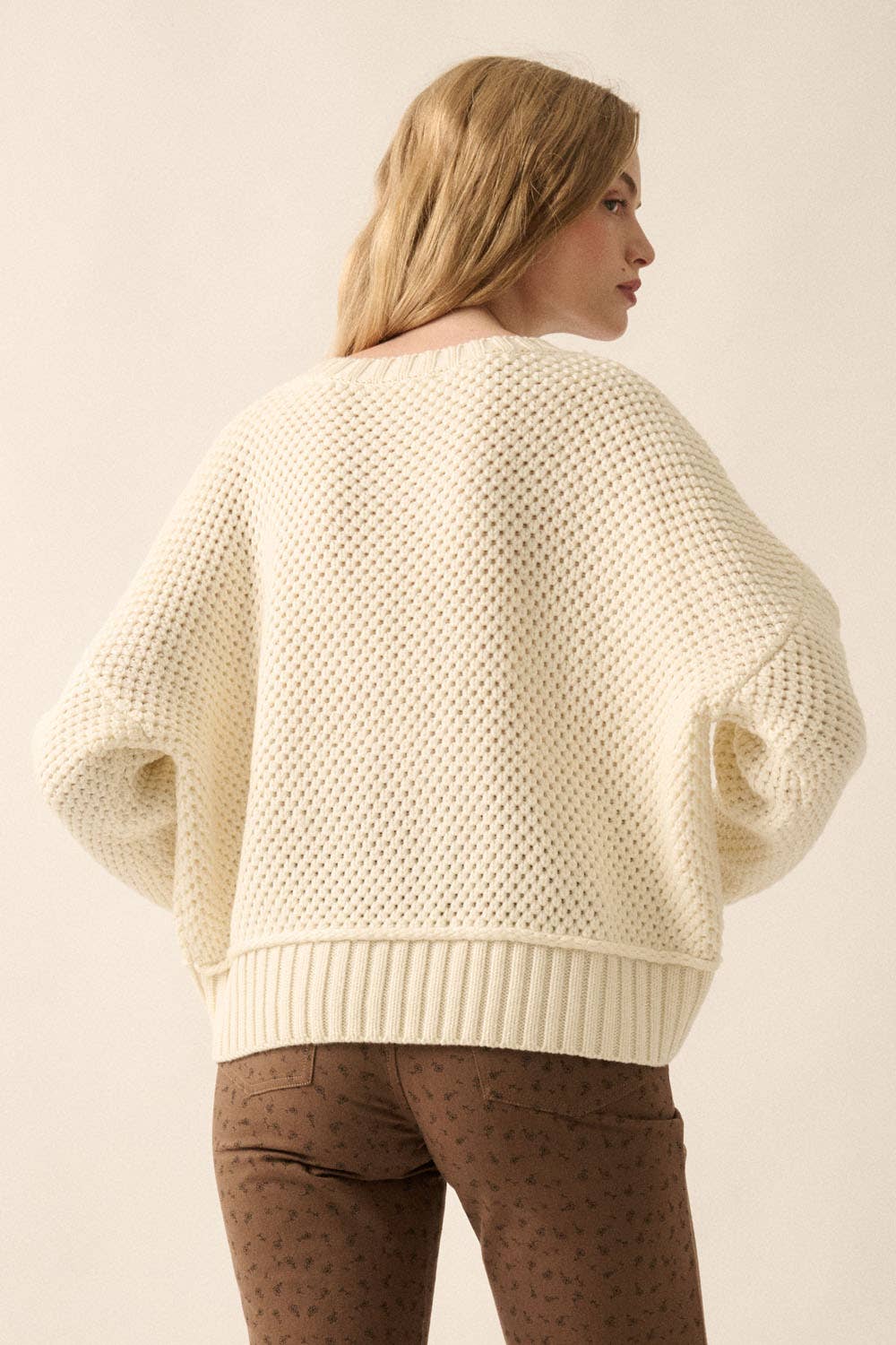 Solid Crochet Sweater