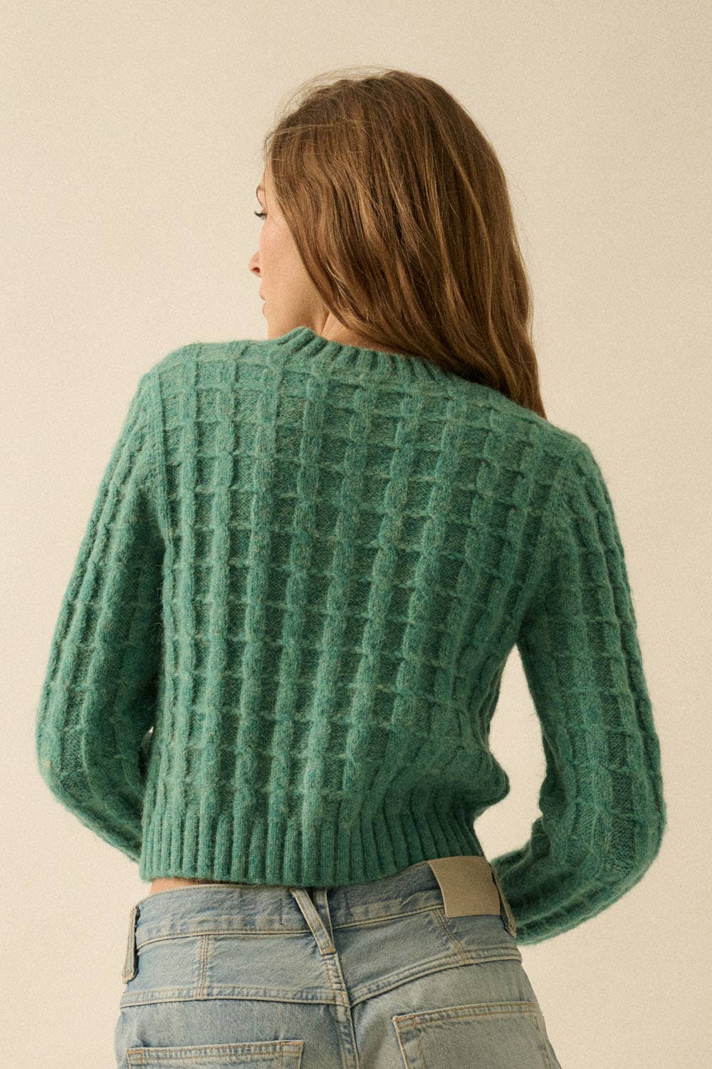 Cable Knit Button-Up Cardigan