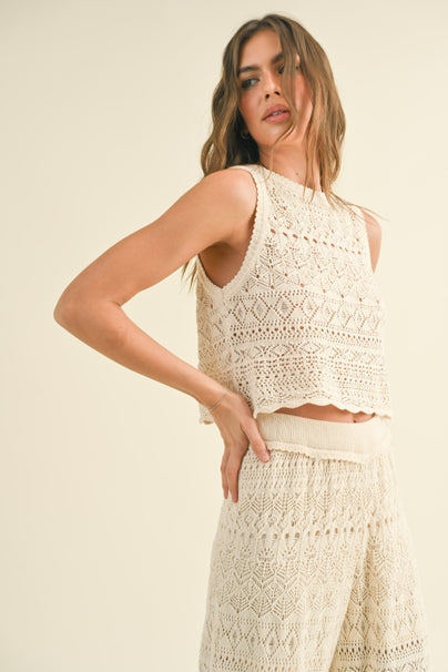Crochet Back Button Tank