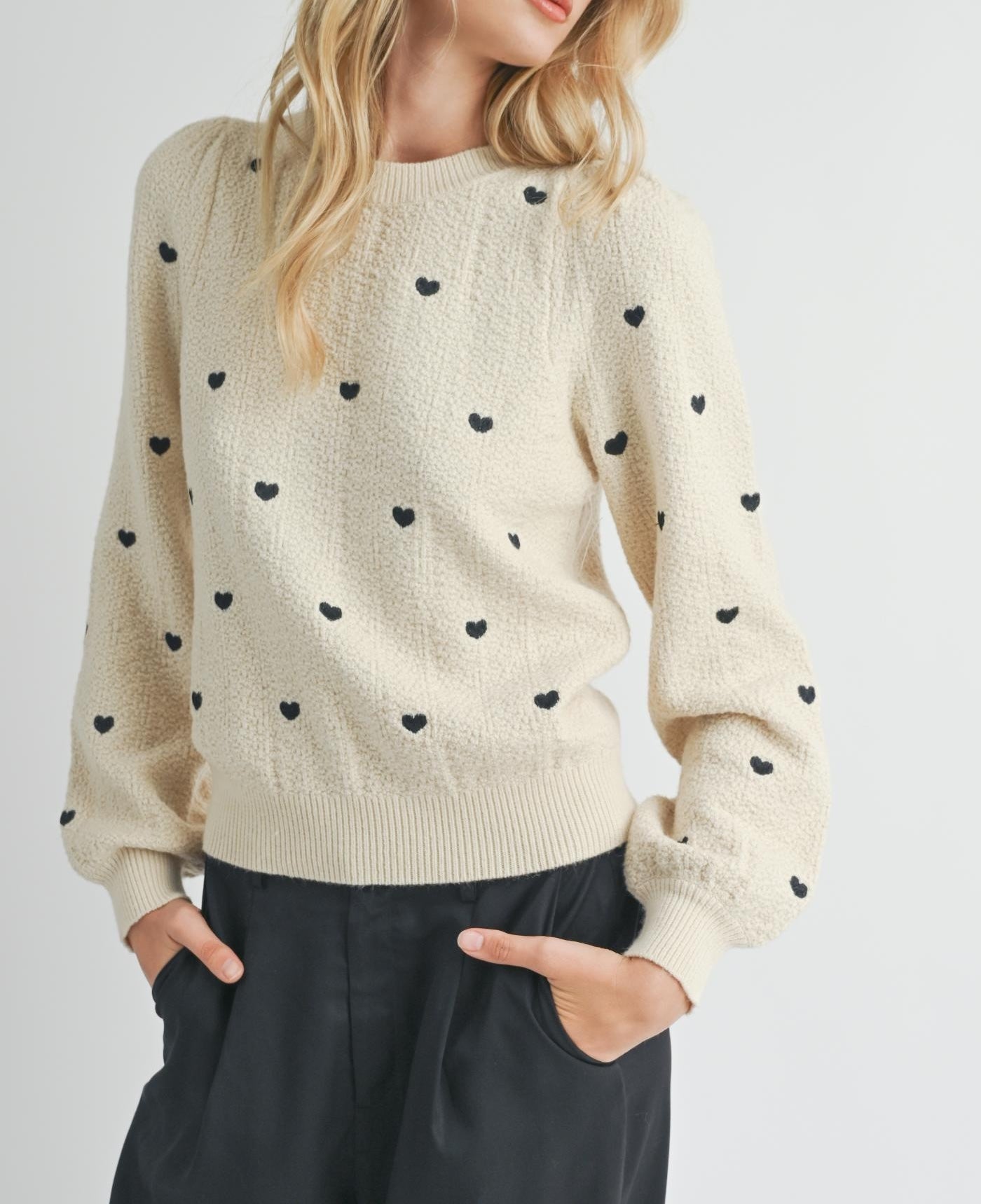 Heart Eyes Embroidered Sweater