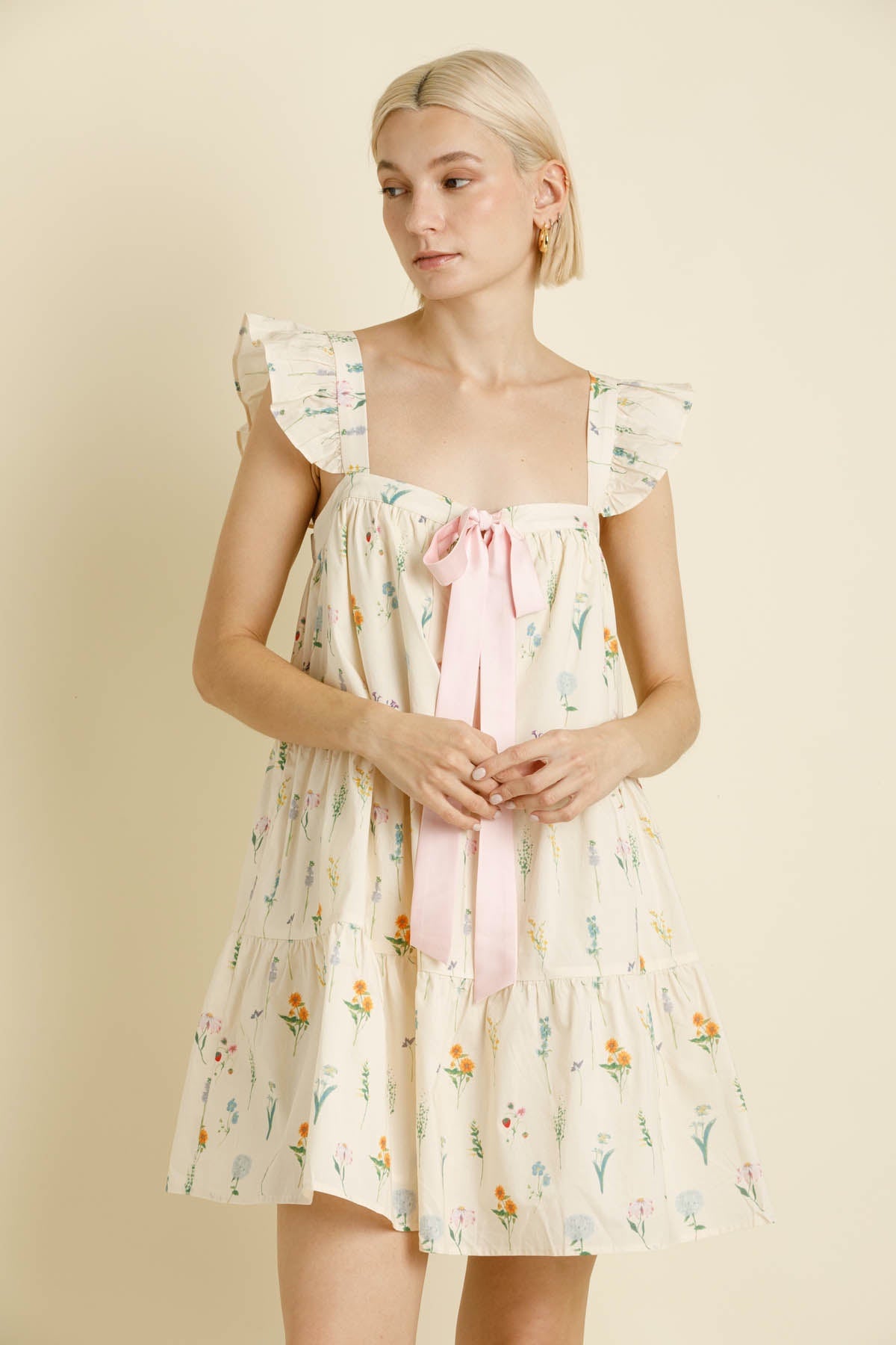 Flutter Sleeve Mini Dress
