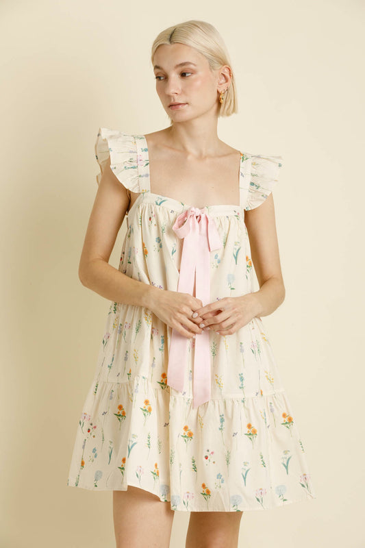Flutter Sleeve Mini Dress