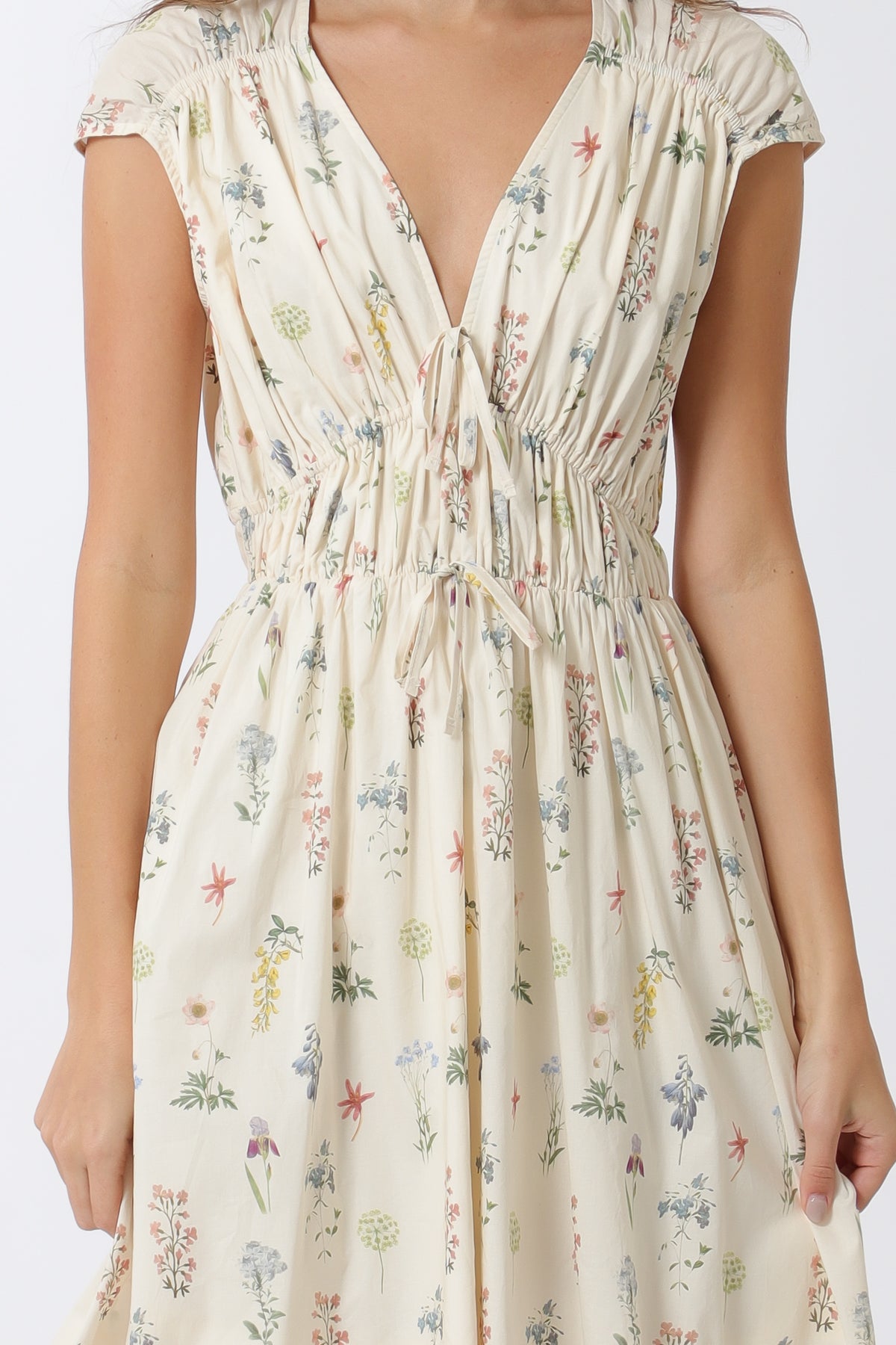 Floral Front Tie Midi Dress