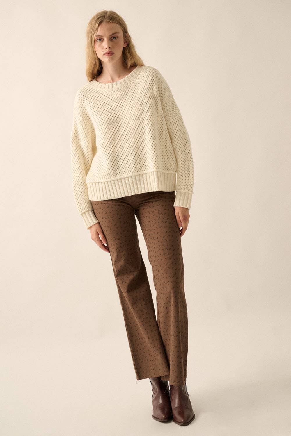 Solid Crochet Sweater