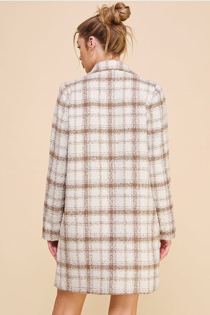 Plaid Boucle Coat