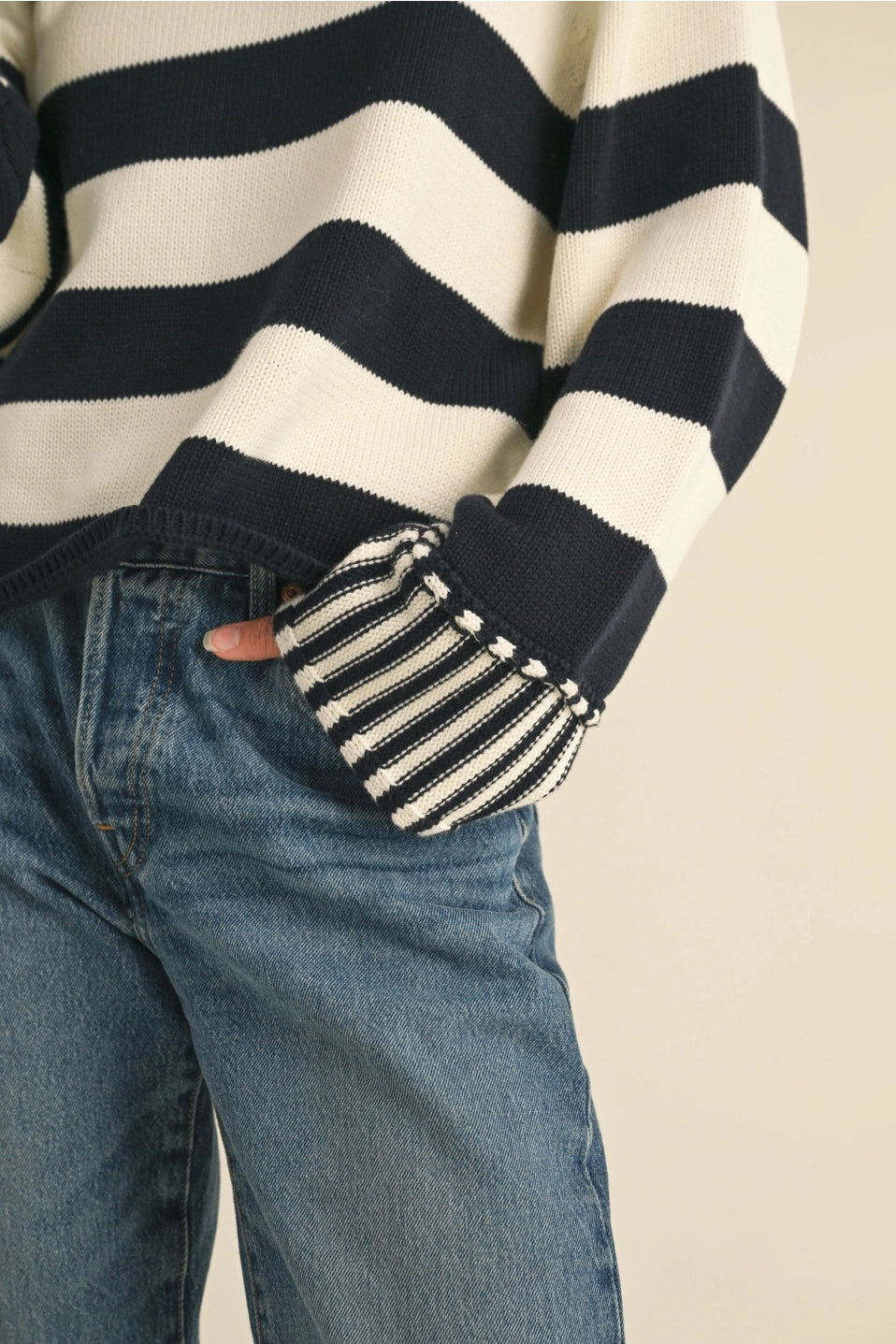 Contrast Striped Sweater