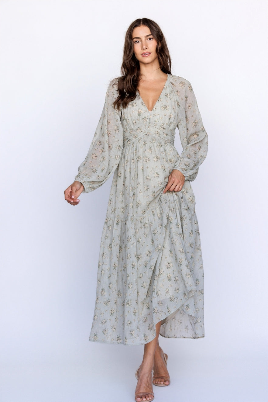 Floral Tiered Midi Dress