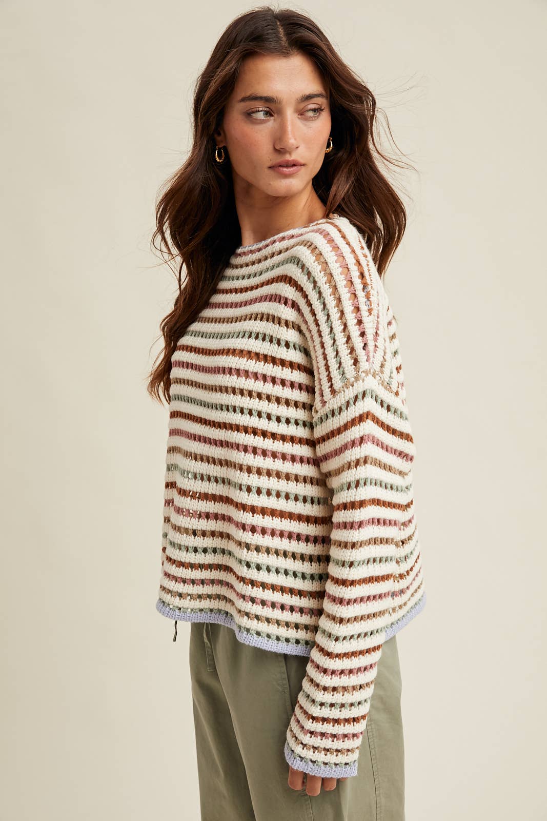 Striped Drop Shoulder Sweater