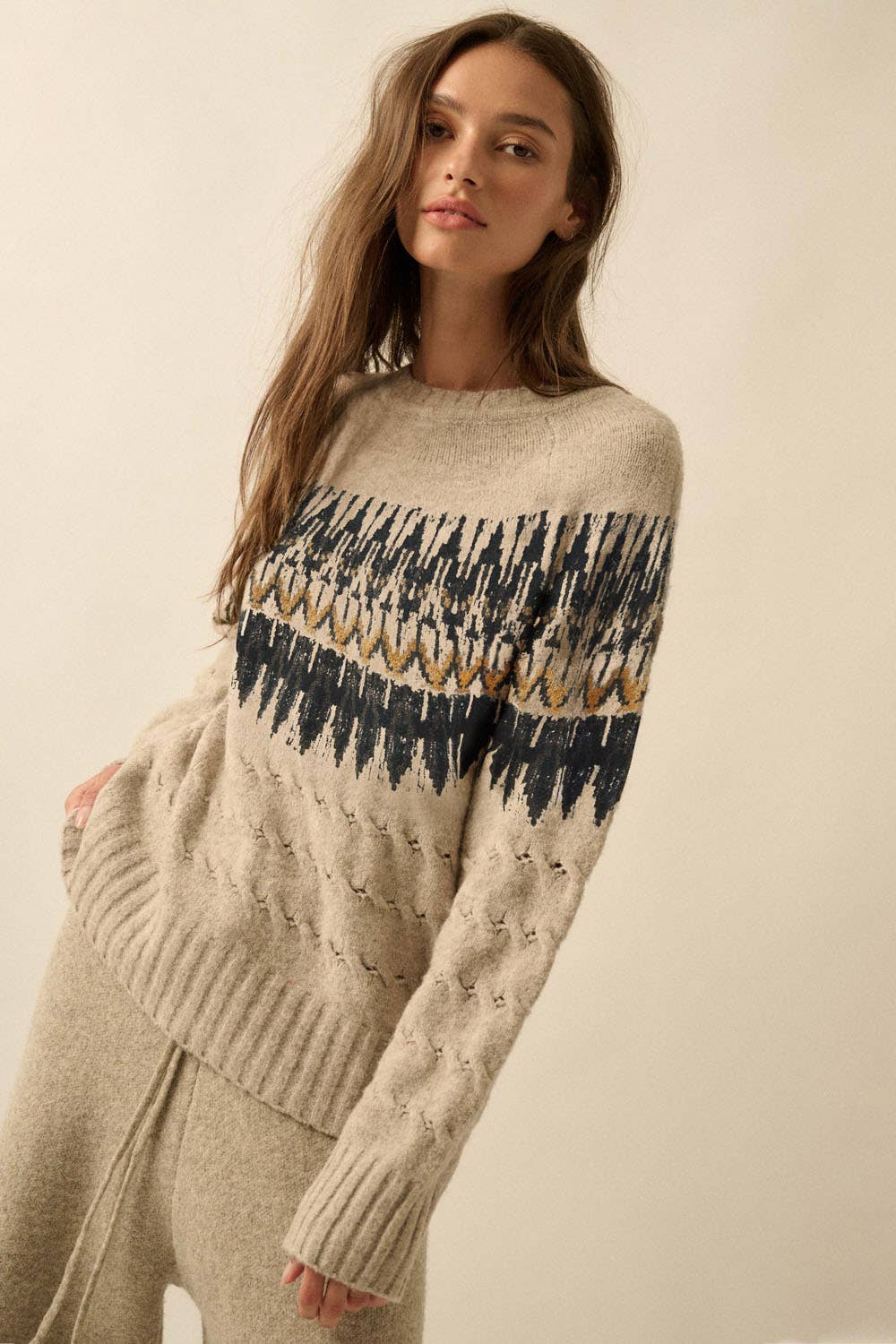 Fair Isle Raglan Sweater