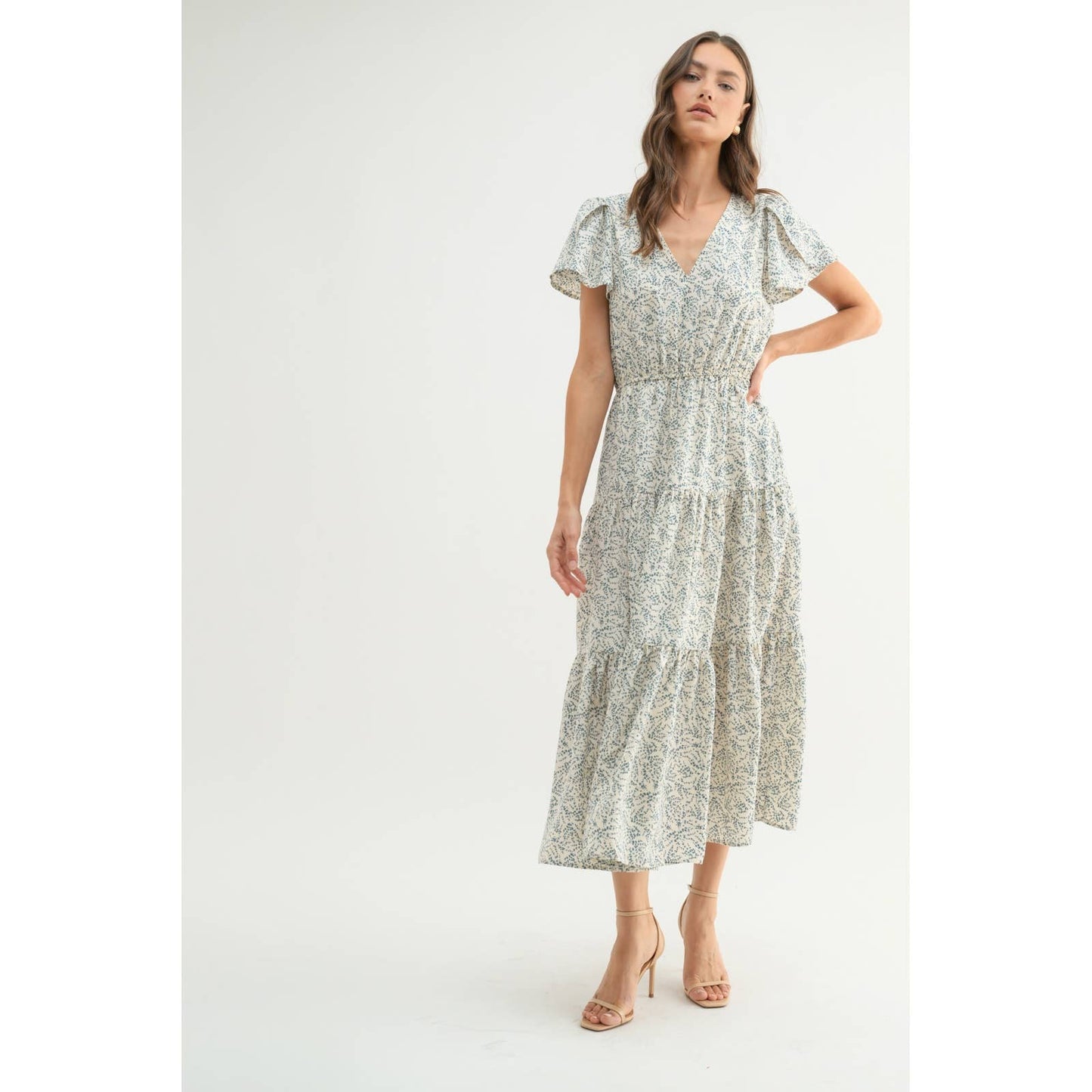 Tulip Sleeve Midi Dress