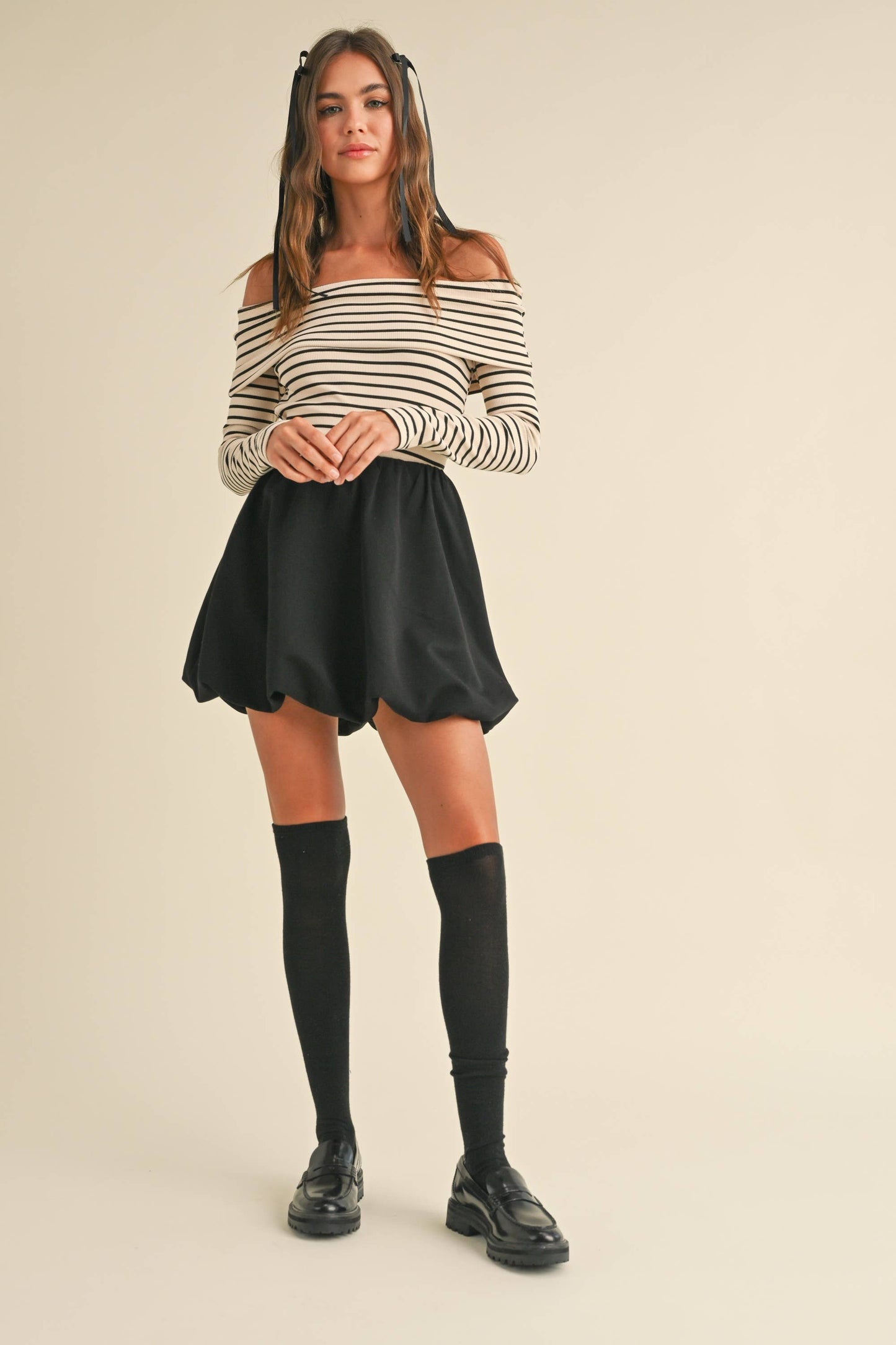 Bubble Bottom Mini Skirt