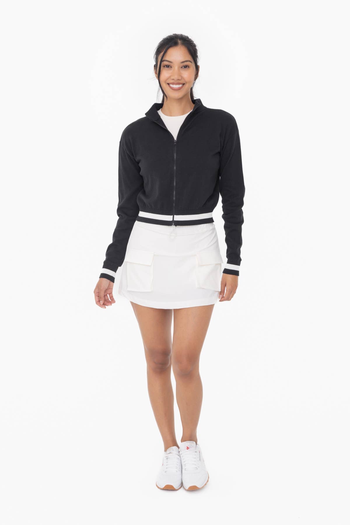 Lightweight Varsity Stripe Cotton Zip Up Jacket