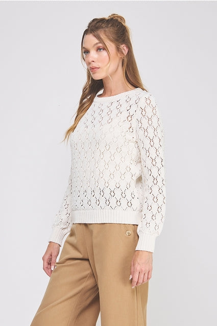 Diamond Pointelle Sweater