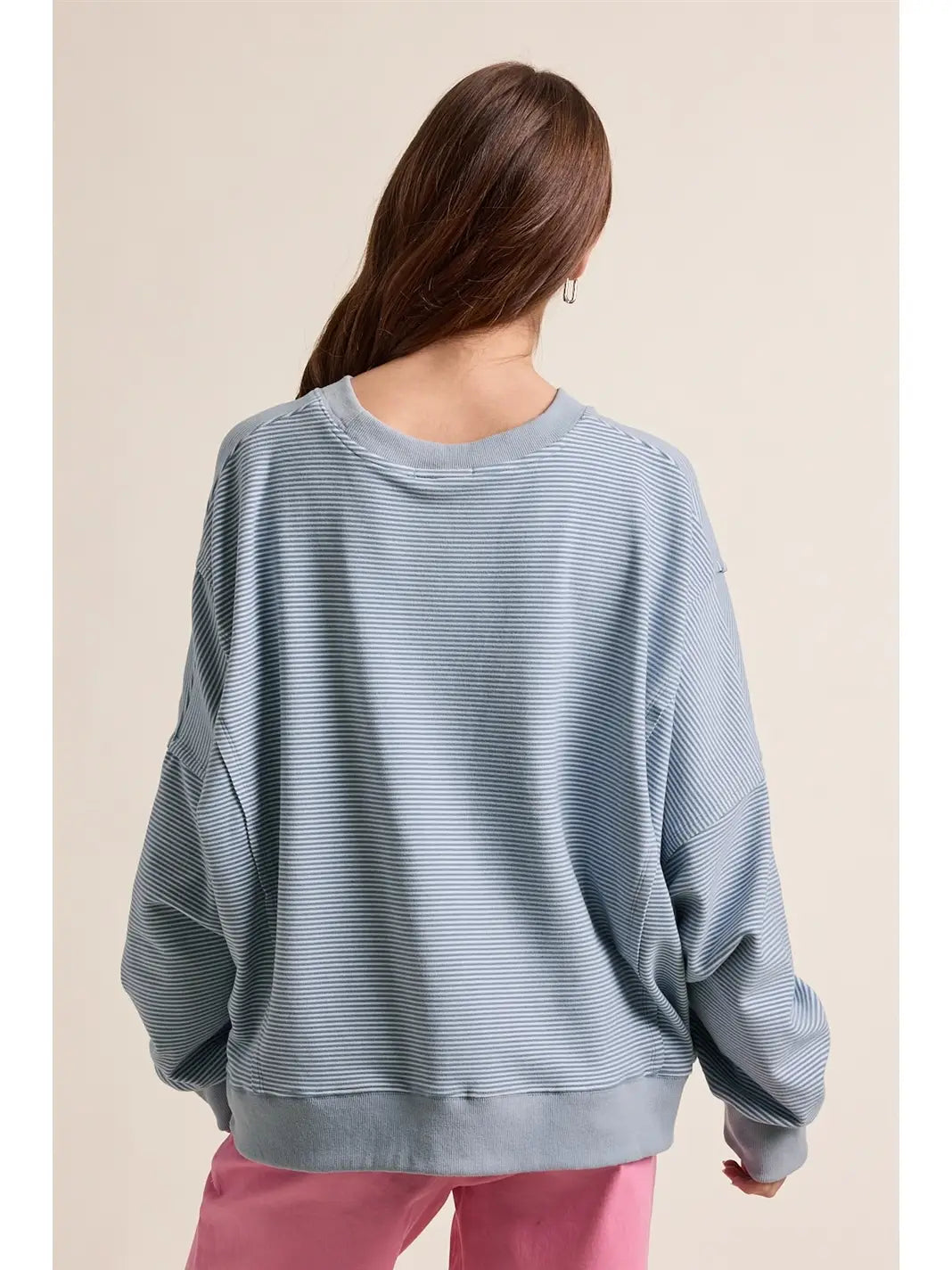 Striped Drop Shoulder Sweatshirt