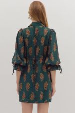 V-Neck Paisley Print Midi Dress