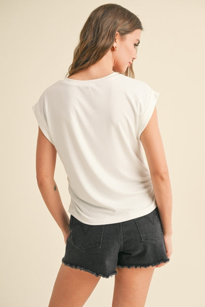Ruching Detail Sleeve Top