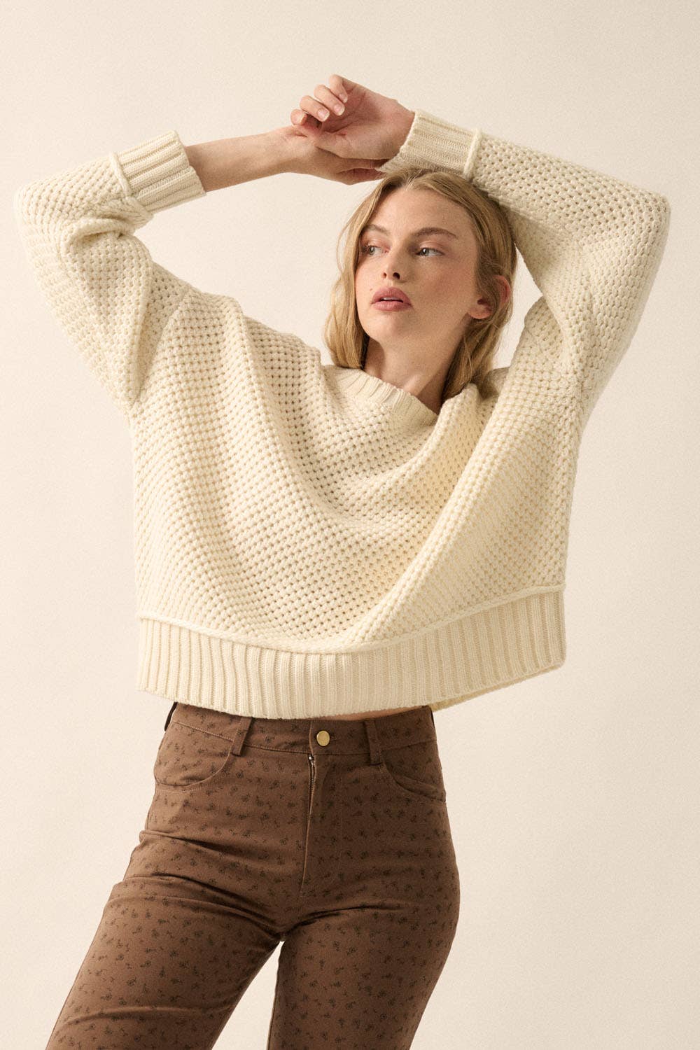 Solid Crochet Sweater