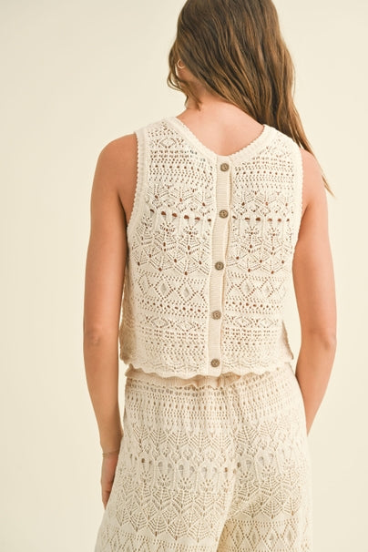 Crochet Back Button Tank