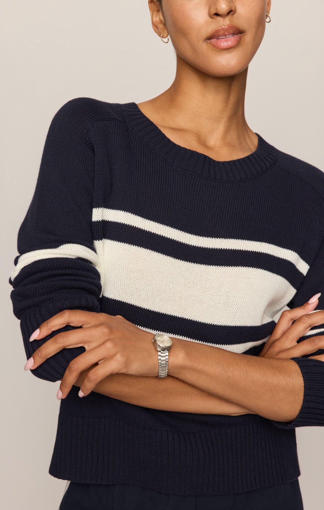 Stripe Stand In Sweater
