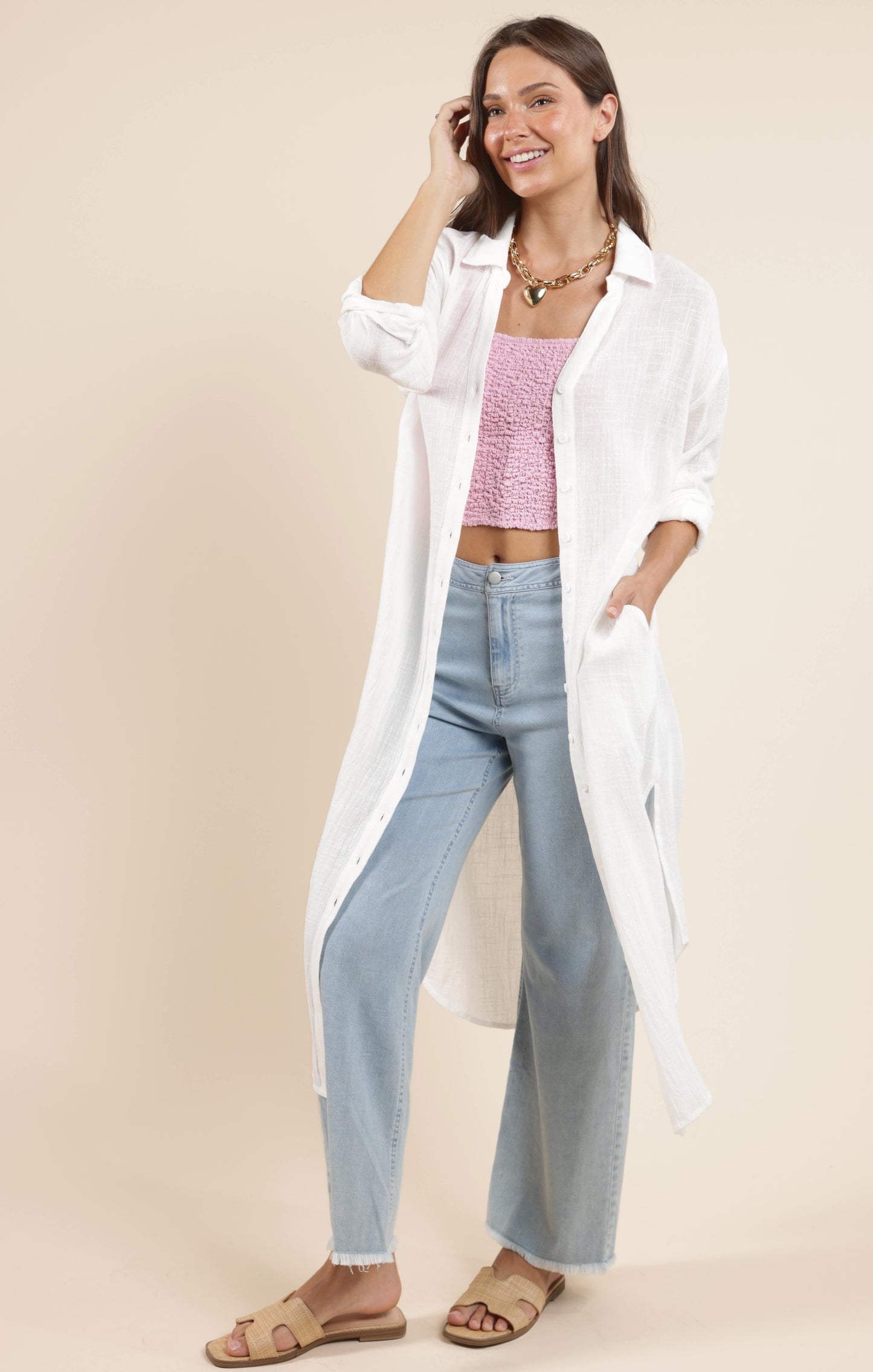 So Cal Duster Shirt Dress