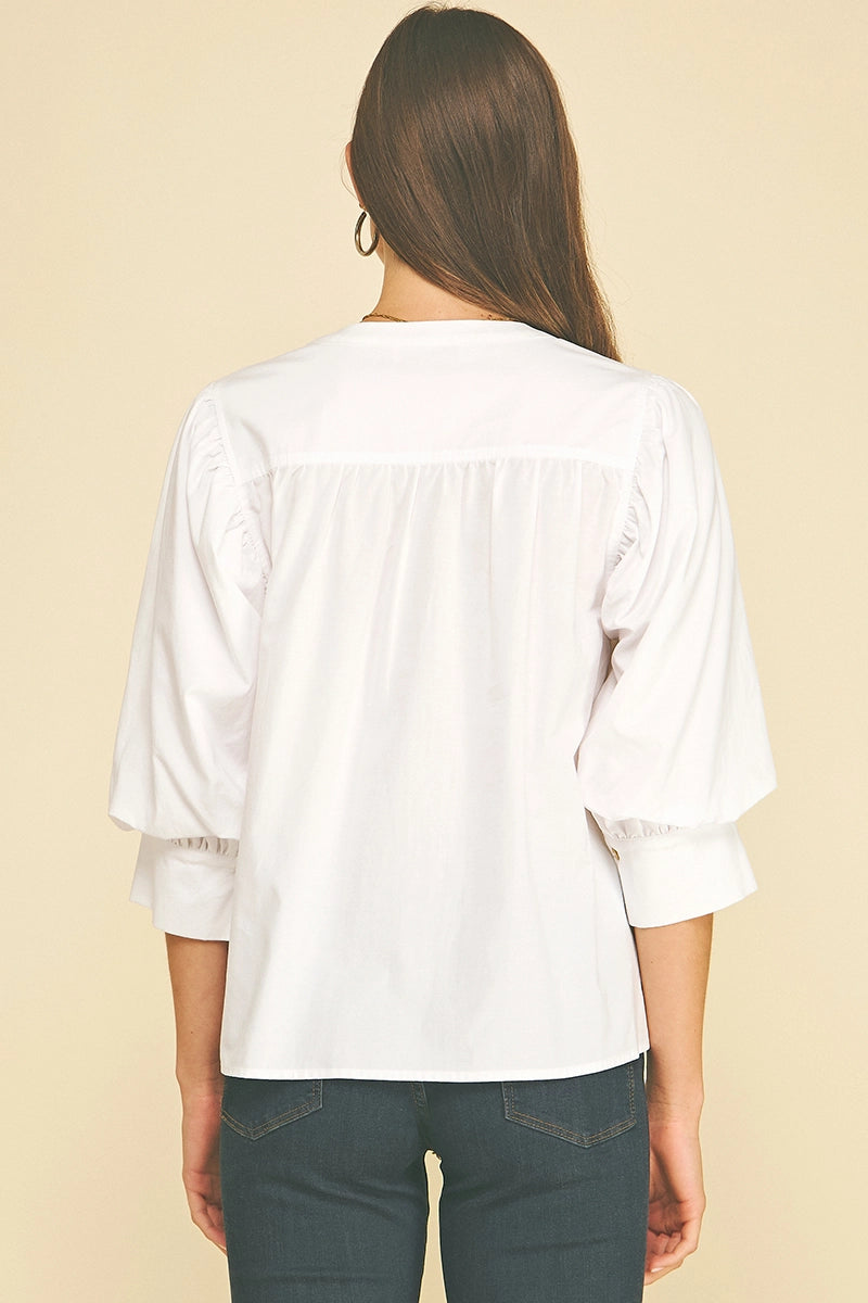 V-Neck Button Down