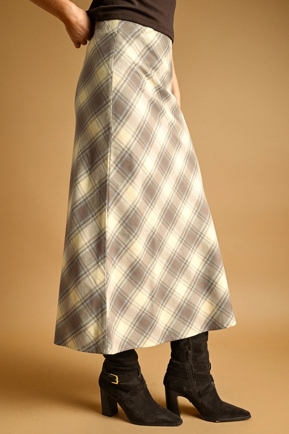Plaid Slip Maxi Skirt