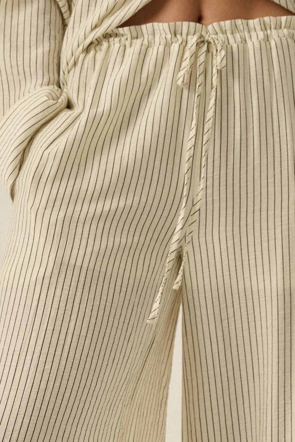 Pinstripe Wide Leg Pants