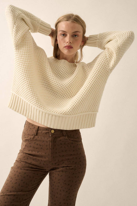 Solid Crochet Sweater